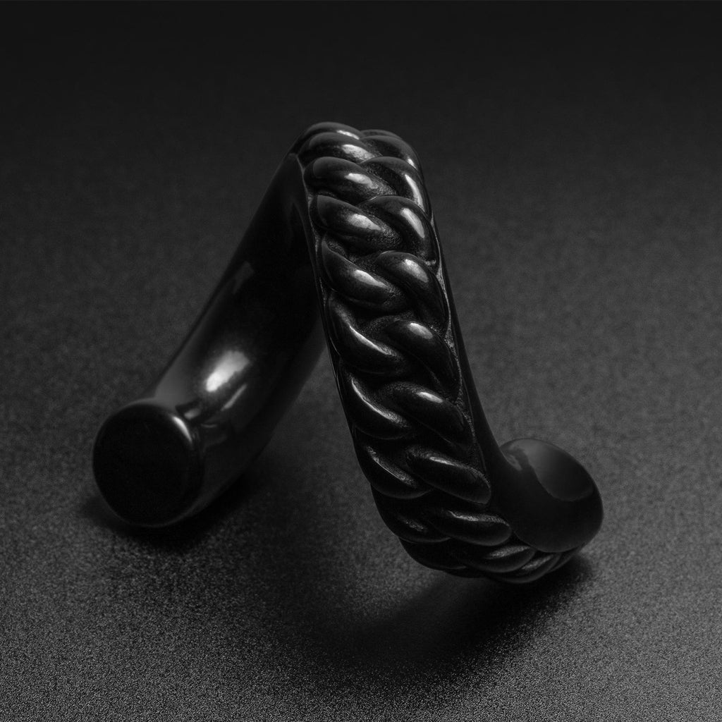 Twisted Chain Link Black PVD Ear Weight