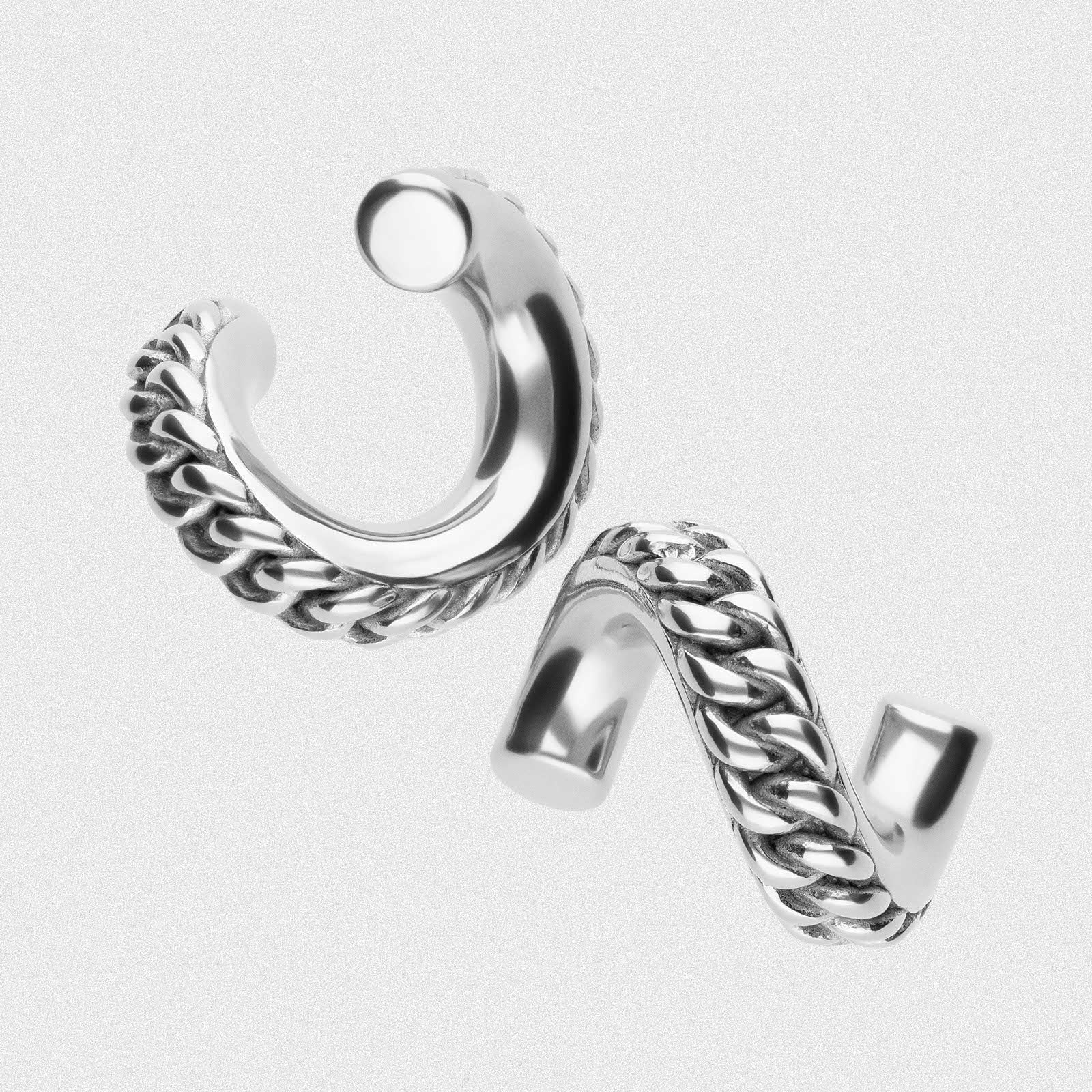 Twisted Chain Link Surgical Steel Ear Weight