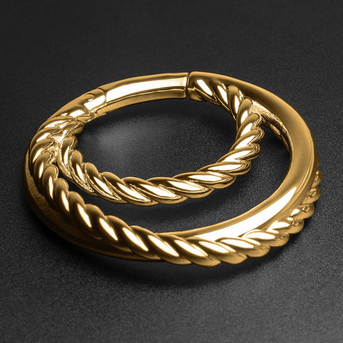 Twisted Rope Multi Hoop Gold PVD Ear Weight