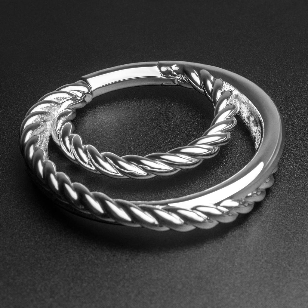Twisted Rope Multi Hoop Surgical Steel Magnetic Ear Weight