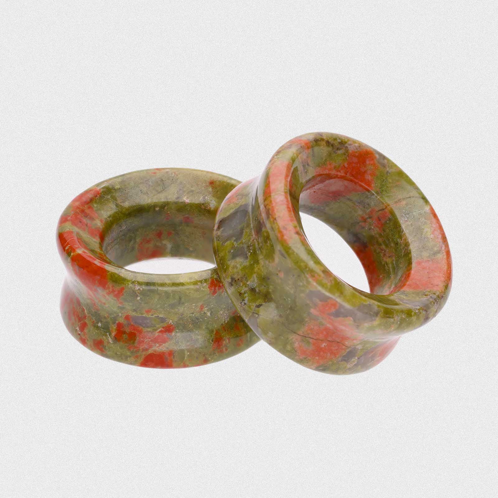 Unakite Double Flare Concave Stone Tunnel