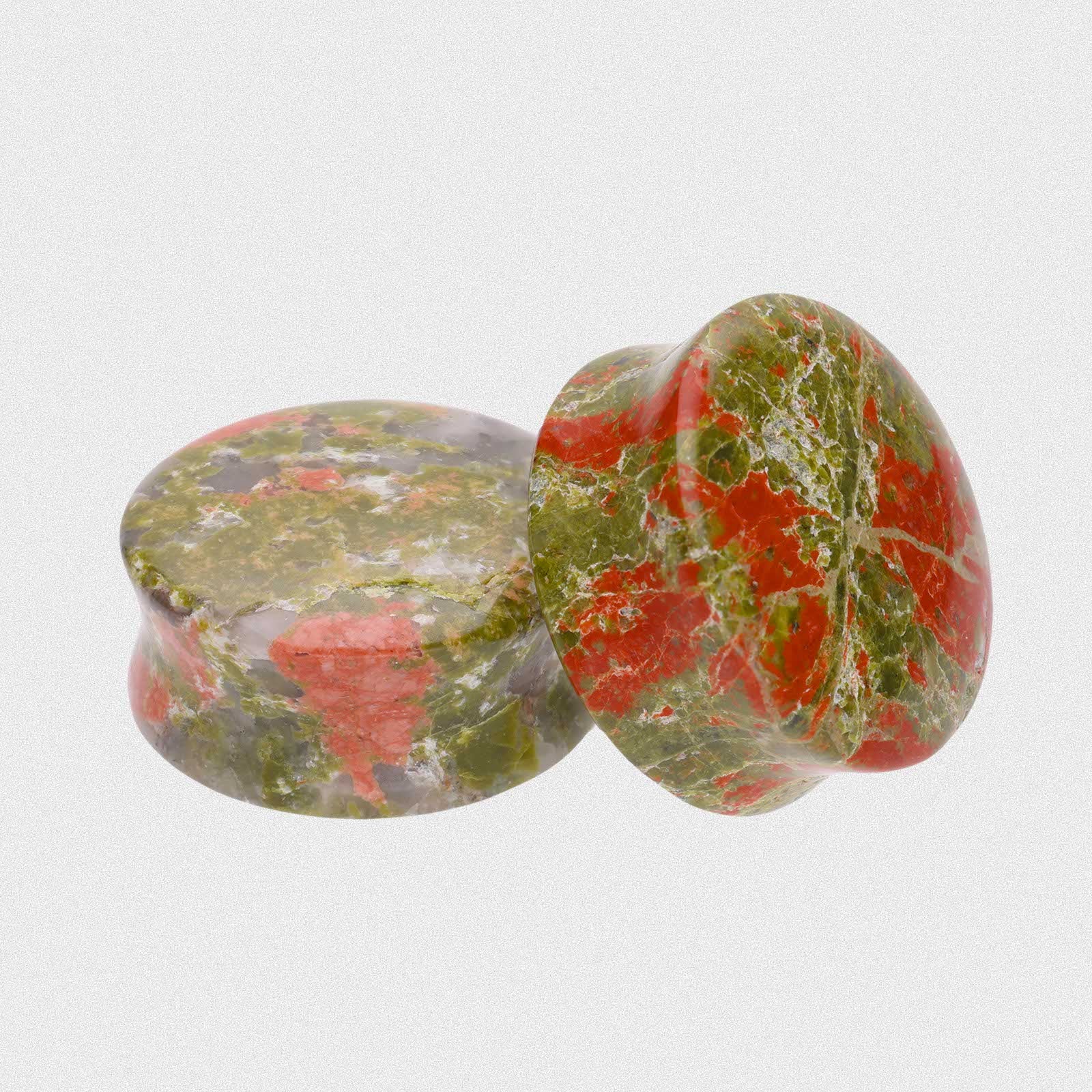 Unakite Double Flare Convex Stone Plug
