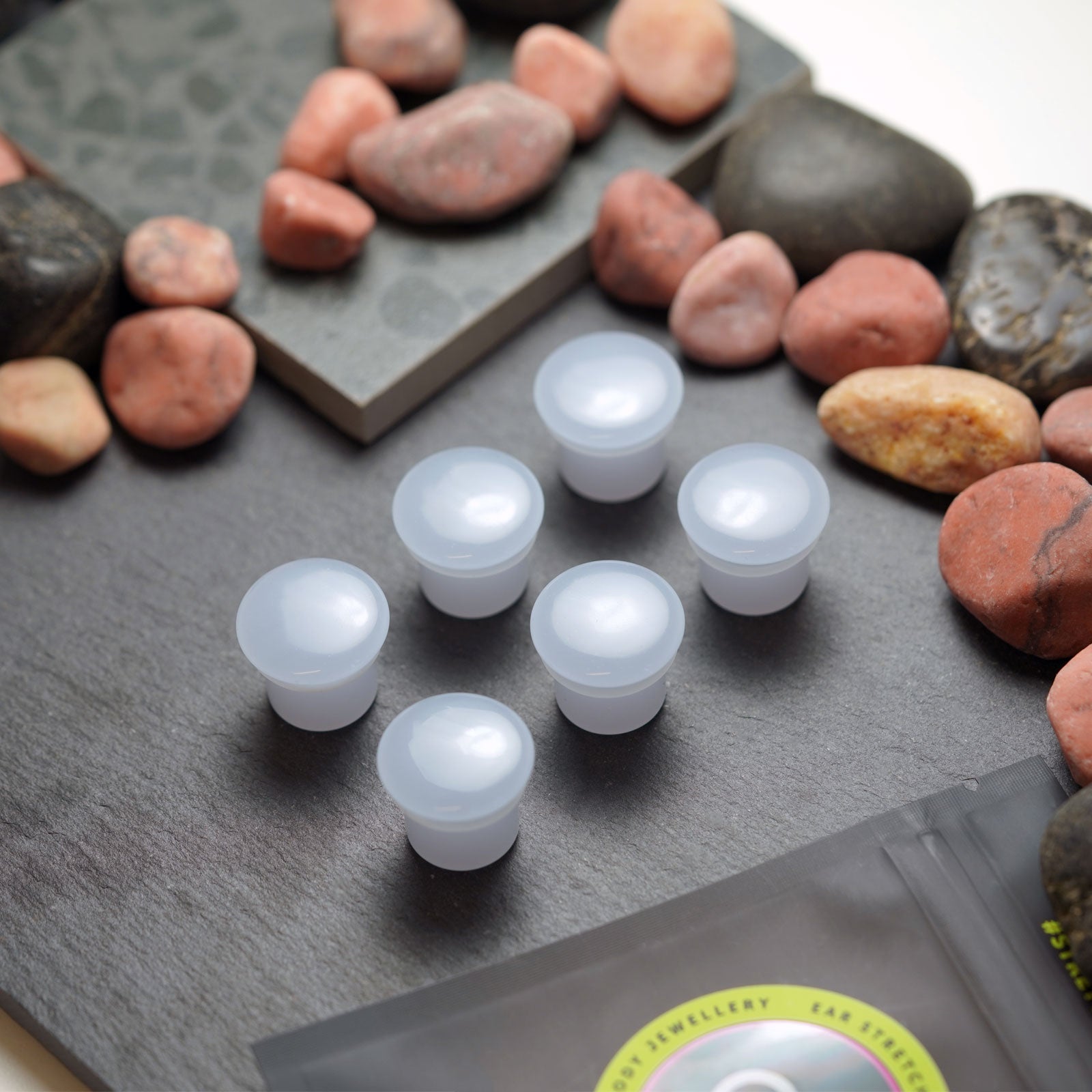 Violet Glass Single Flare Convex Plug Group Shot