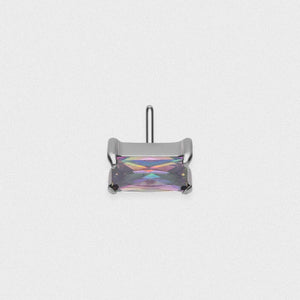 Vitrail Medium Synth Opal Bar Titanium Threadless Top