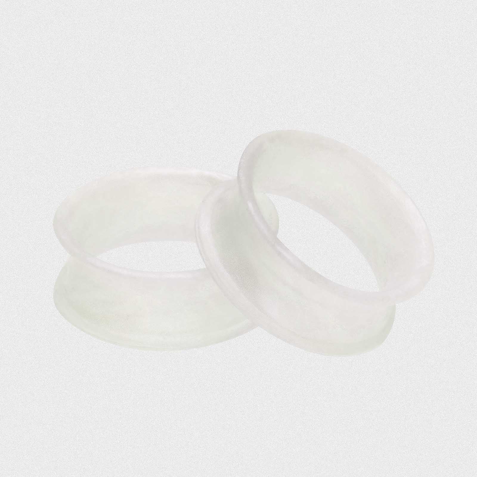 White Pearl Silicone Double Flare Tunnel