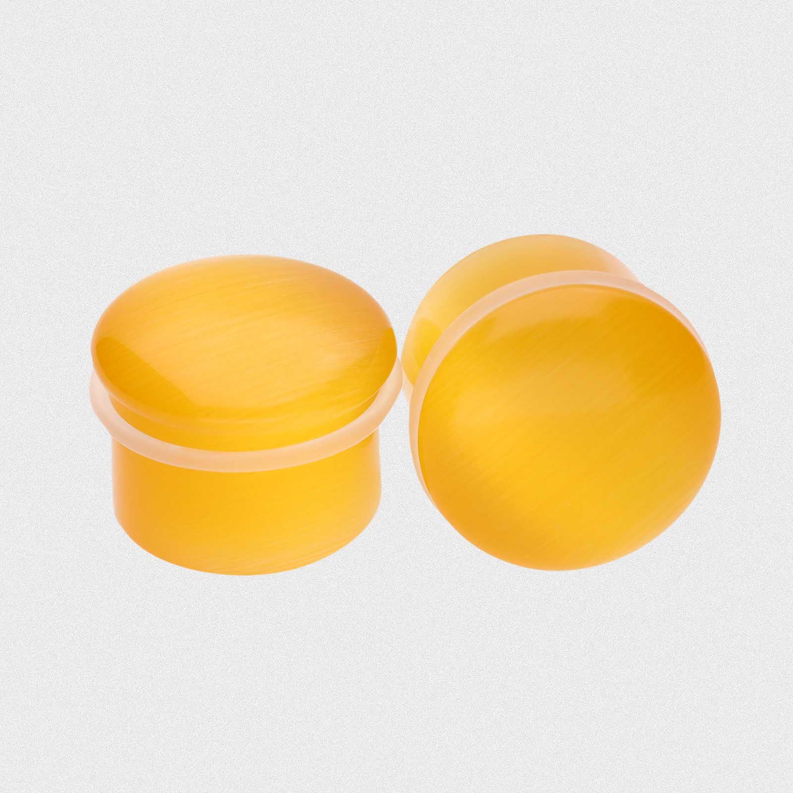 Yellow Cat's Eye Glass Single Flare Convex Plug