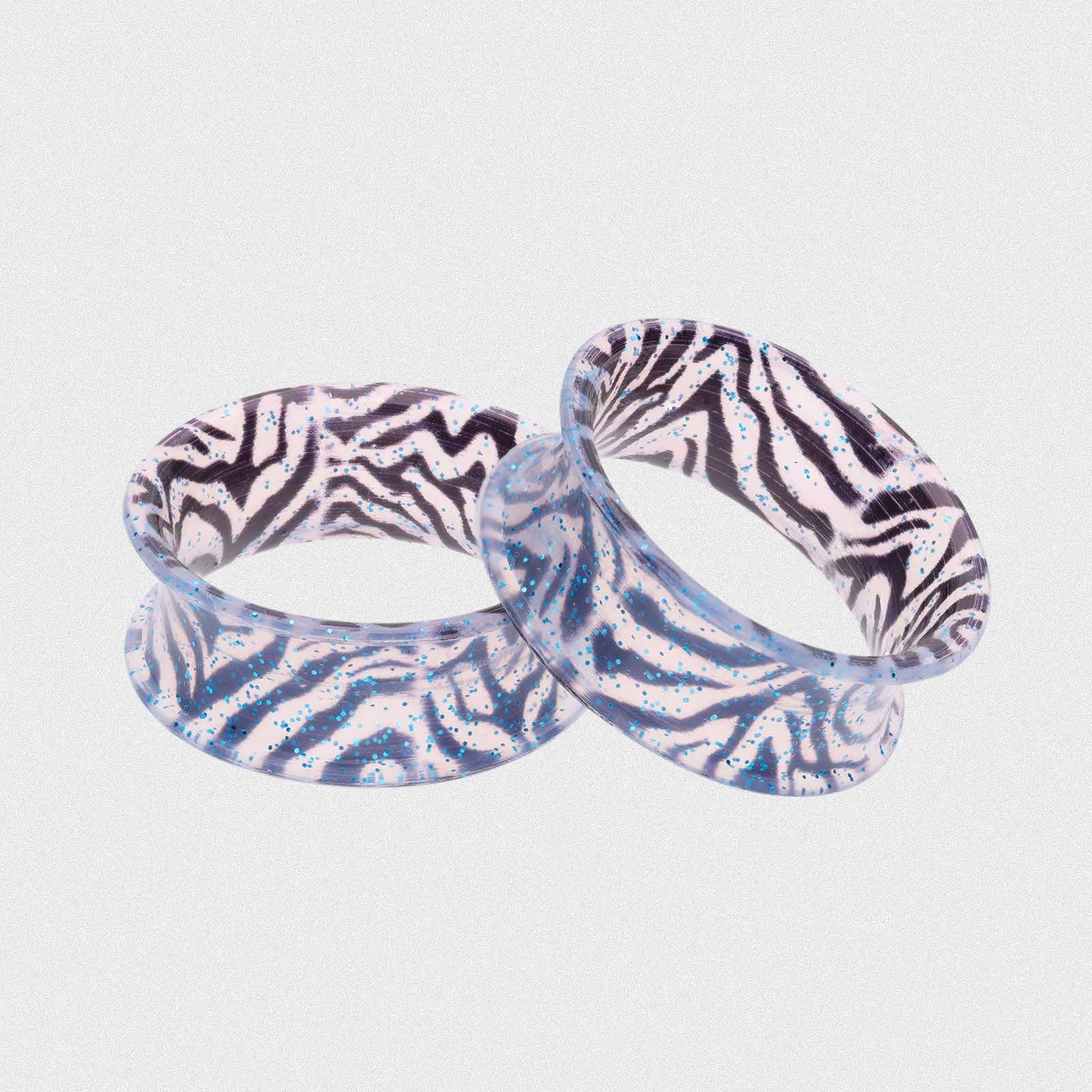 Zebra Print Double Flare Silicone Tunnel