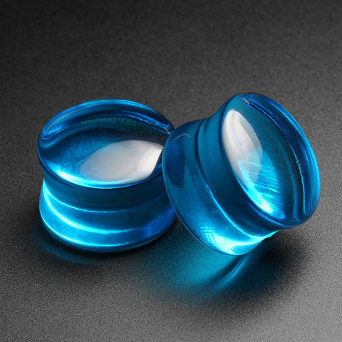 Aqua Glass Double Flare Convex Plug