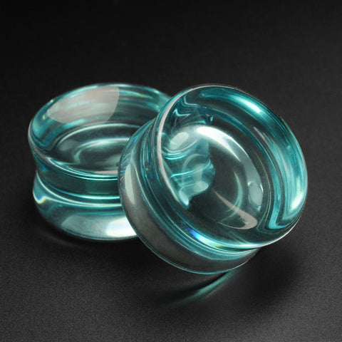Aqua Glass Double Flare Concave Plug