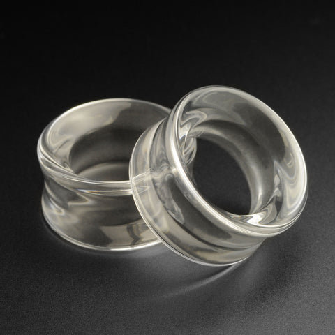 Clear Glass Double Flare Concave Tunnel