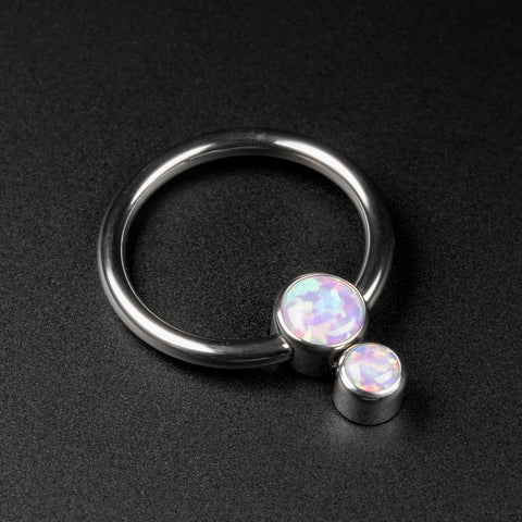 Double Flash Lavender Synth Opal Titanium BCR Ball Close Ring