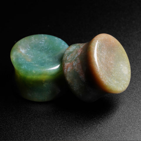 Indian Agate Double Flare Concave Stone Plug