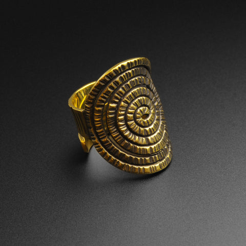 Textured Spiral Brass Ring