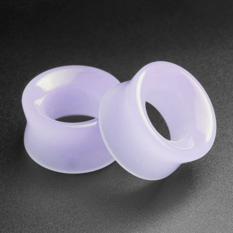 Lilac Glass Double Flare Concave Tunnel