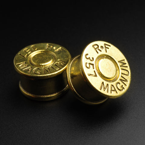 Brass Magnum Bullet Double Flare Plugs