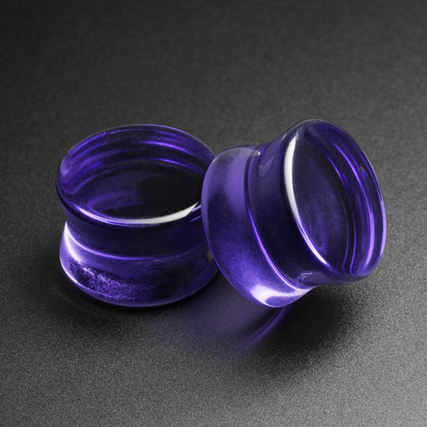 Purple Glass Double Flare Plug