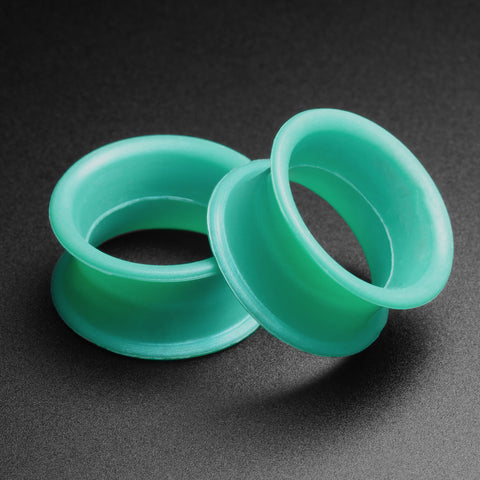 Ultra Thin Turquoise Silicone Double Flare Tunnel
