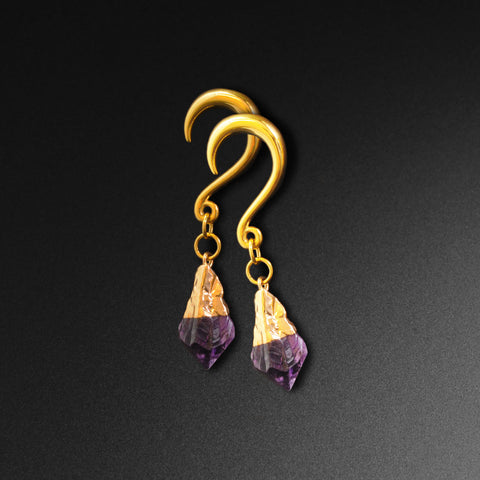 Amethyst & Gold PVD Surgical Steel Mini Ear Weight
