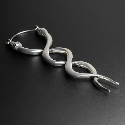 Antique Overlapping Snakes Plug Hoops