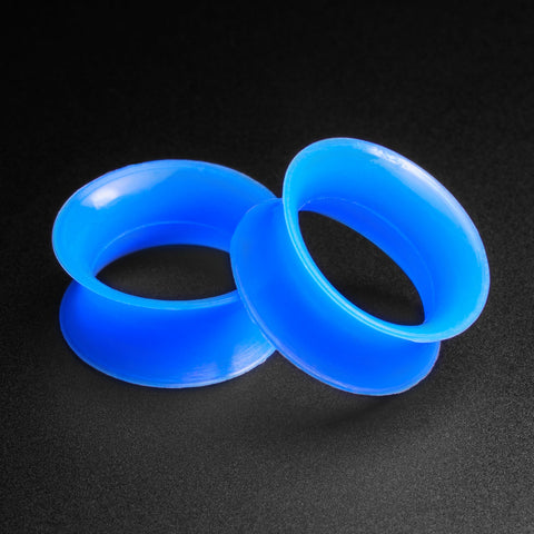 Ultra Thin Blue Silicone Double Flare Tunnel