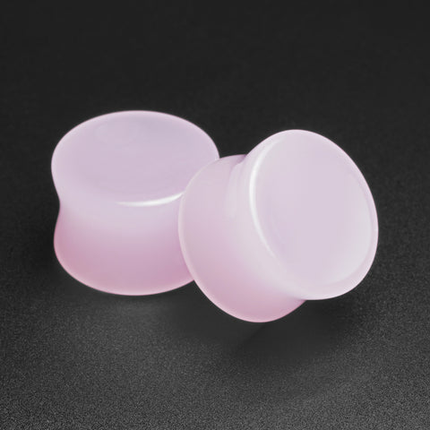 Cherry Blossom Pink Glass Double Flare Concave Plug