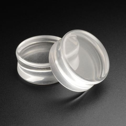 Clear Glass Double Flare Plug