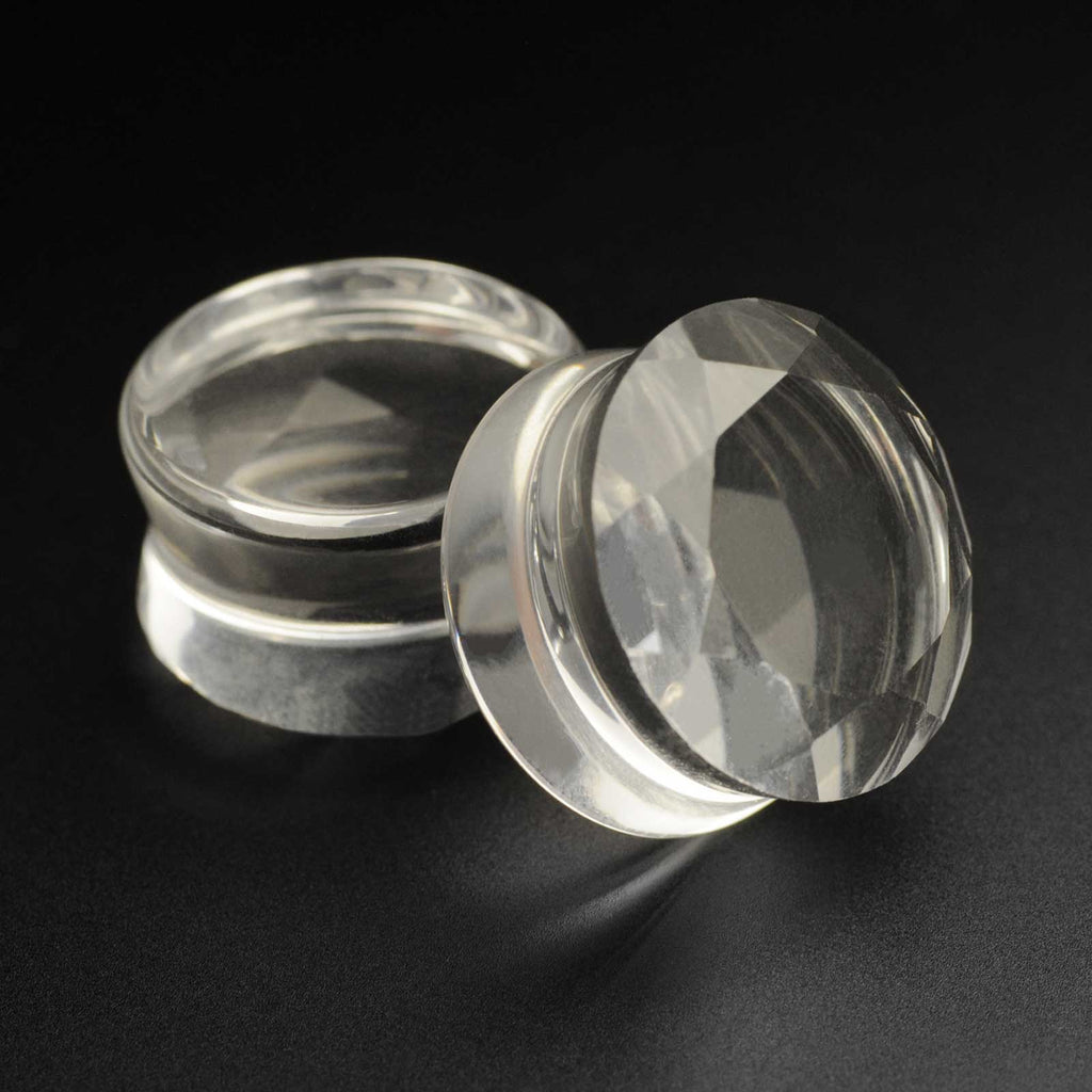 Faceted Glass Double Flare Plug