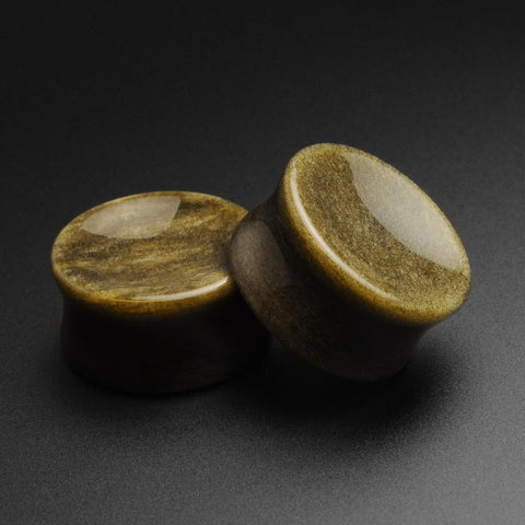 Golden Obsidian Double Flare Concave Stone Plug