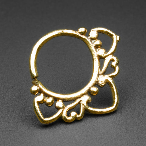 Heart Flower Brass Seamless Ring