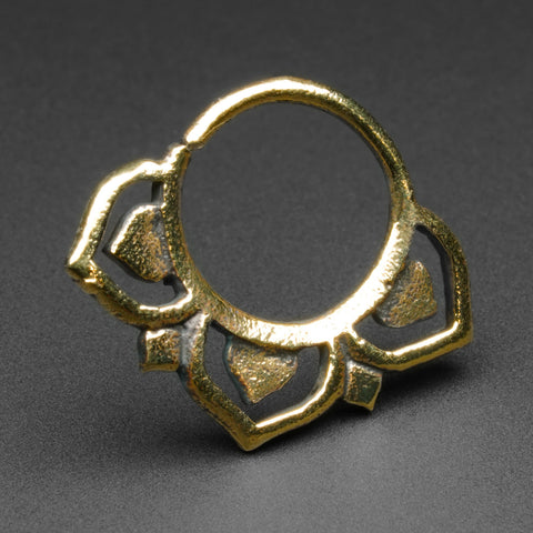 Lotus Flower Brass Seamless Ring