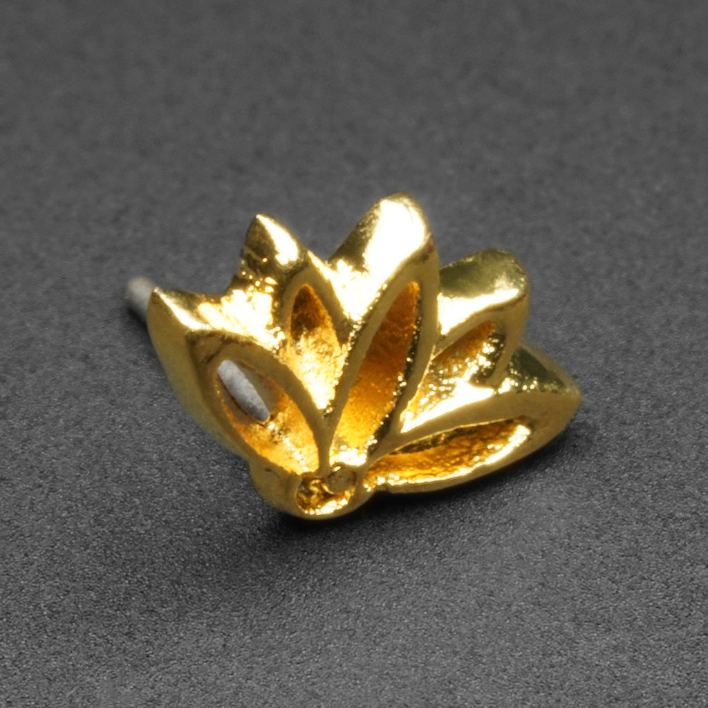 Lotus Flower 18k Gold Plated Threadless Top