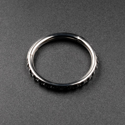 Quilted Titanium Hinged Segment Ring