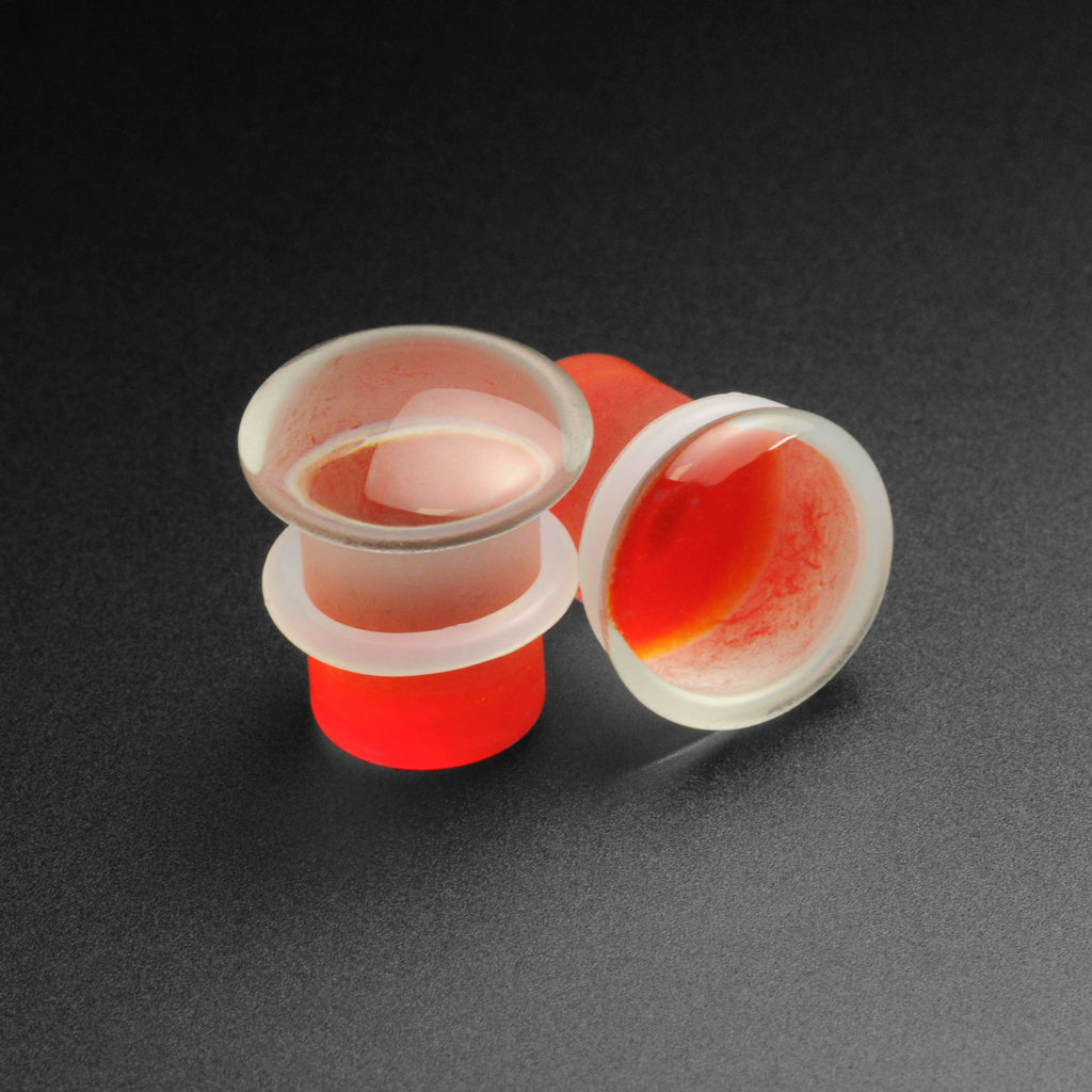 Red Backed Glass Single Flare Convex Plug