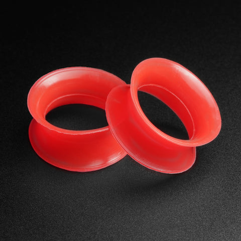 Ultra Thin Red Silicone Double Flare Tunnel