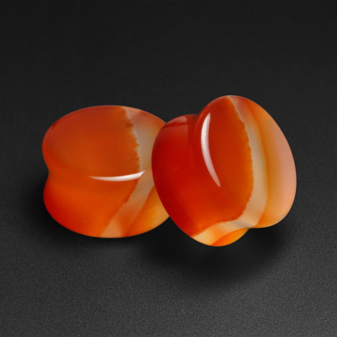 Red Striped Agate Double Flare Stone Plug