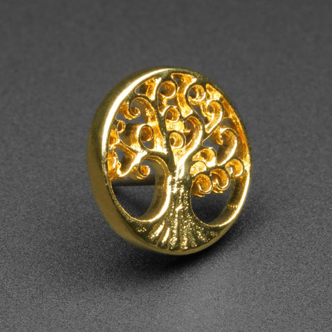 Tree Of Life 18k Gold Plated Threadless Top
