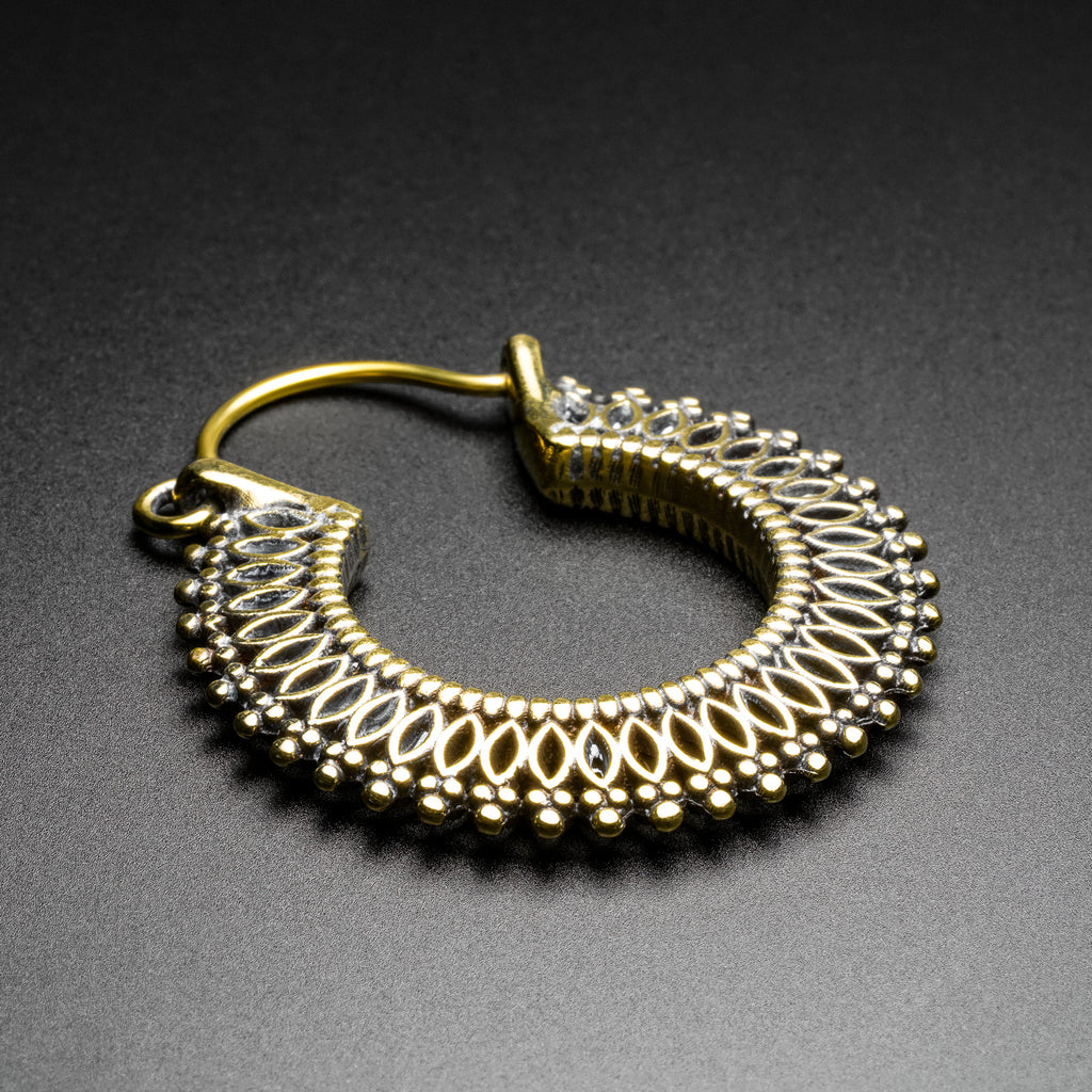Triple Dot Brass Plug Hoops | Ear Hangers For Stretched Lobes | SIBJ ...
