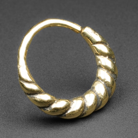 Twisted Brass Seamless Ring