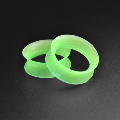 Ultra Thin Lime Green Silicone Double Flare Tunnel
